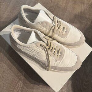 Common Project Cross Trainer Leather Sneaker White Suede